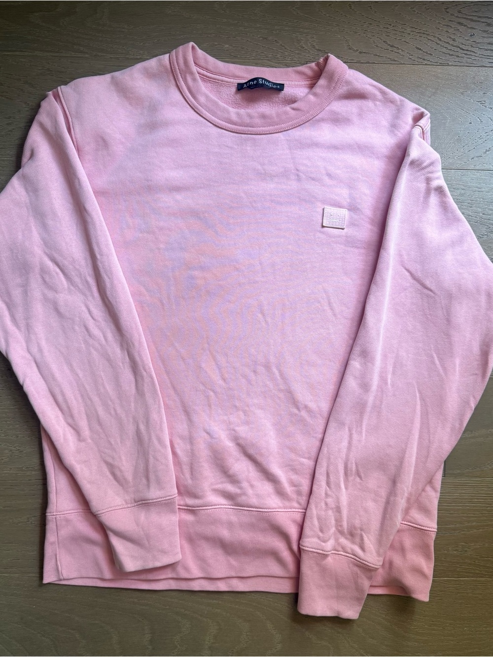 🩷 Acne Studios Fairview Face Crewneck Sweatshirt – Pink – Size Small